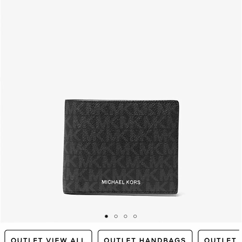 New Michael Kors Slim Logo Billfold Wallet Black High Quality Pebbled Leather